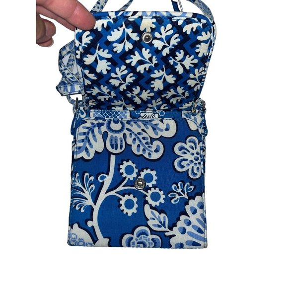Vera Bradley Glenna Mini Crossbody Shoulder Purse Bag Blue Paisley Floral - Picture 7 of 12
